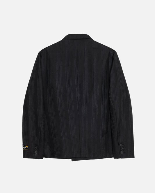 STITCH STRIPE DOUBLE-BREASTED BLAZER