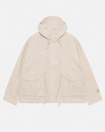 SHORT PARKA WAXED LINEN