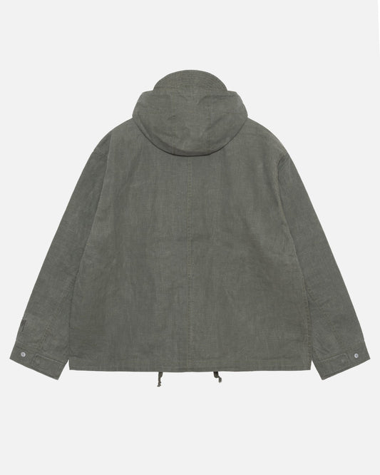 SHORT PARKA WAXED LINEN