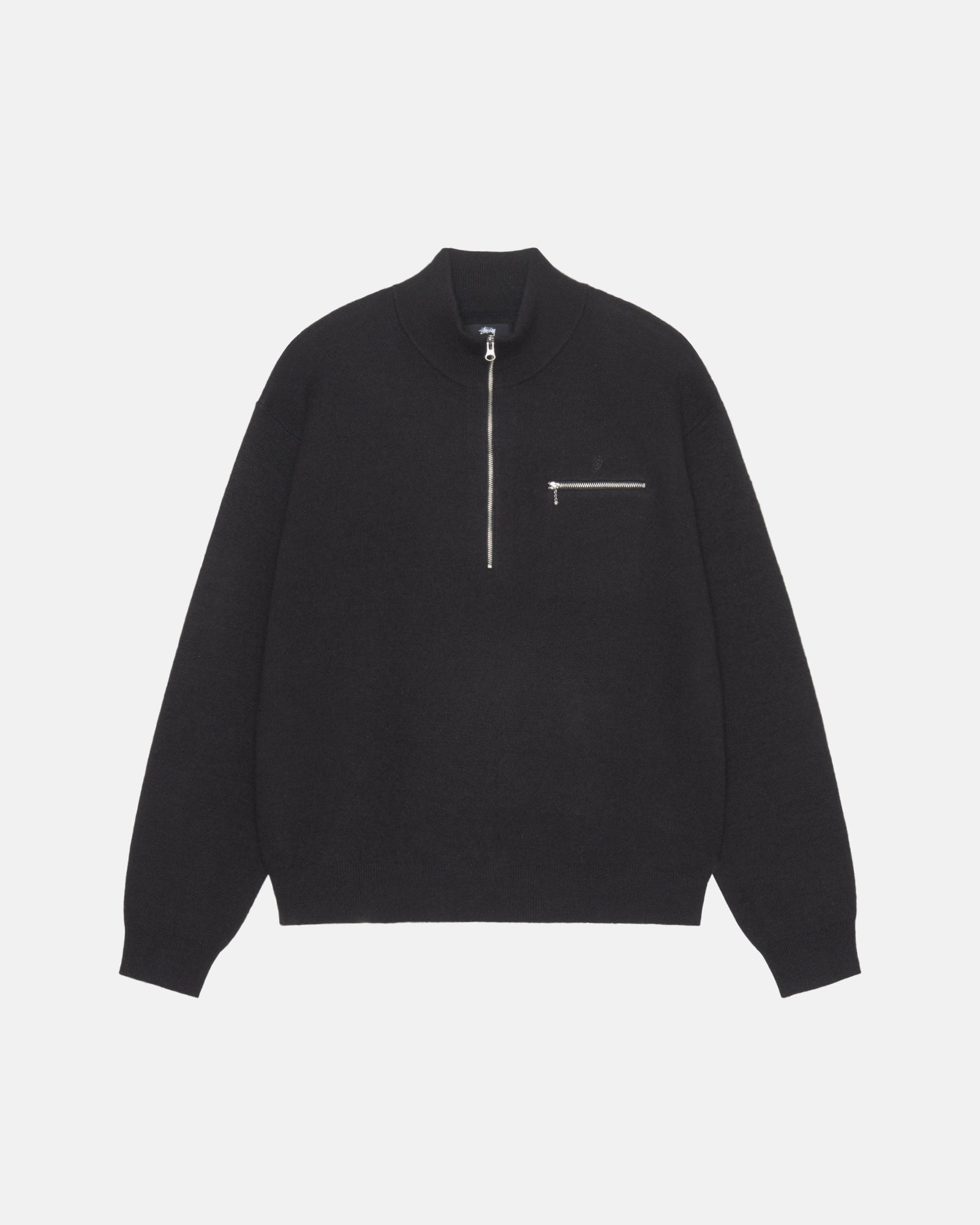 HALF ZIP MOCK NECK SWEATER