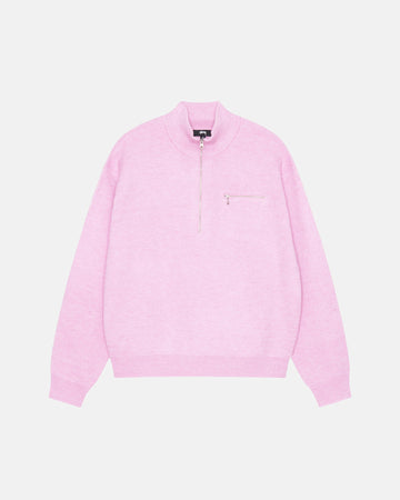 HALF ZIP MOCK NECK SWEATER