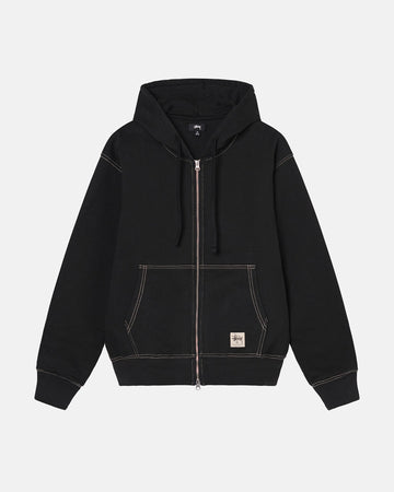 DOUBLE FACE LABEL ZIP HOODIE