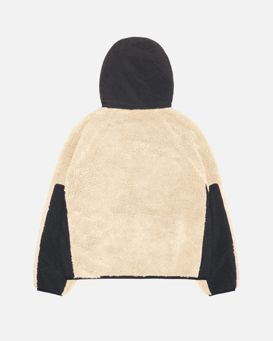 SHERPA PANELED HOODED JACKET