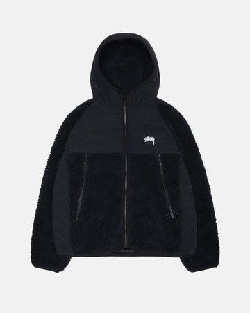 SHERPA PANELED HOODED JACKET